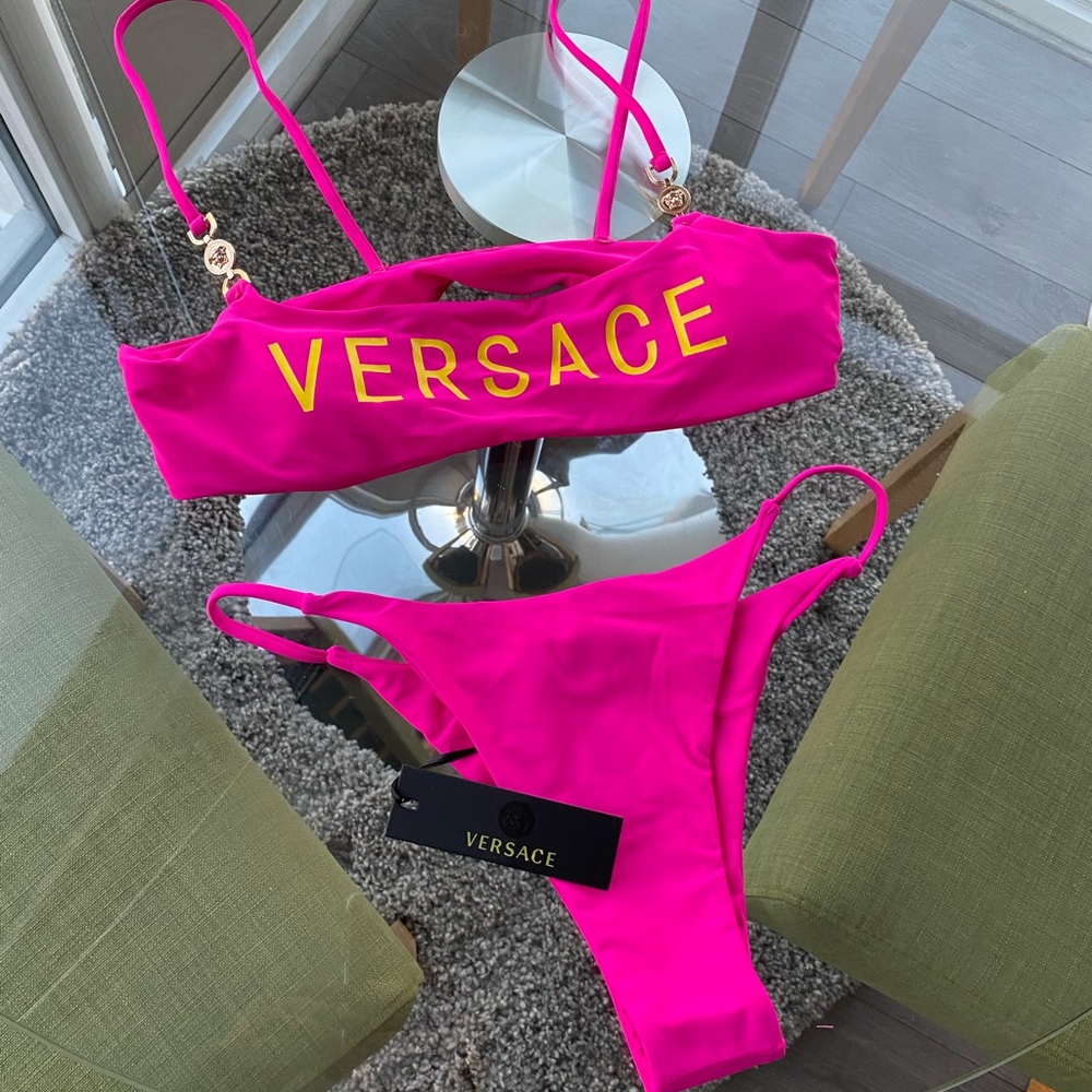Hot pink Versace bikini